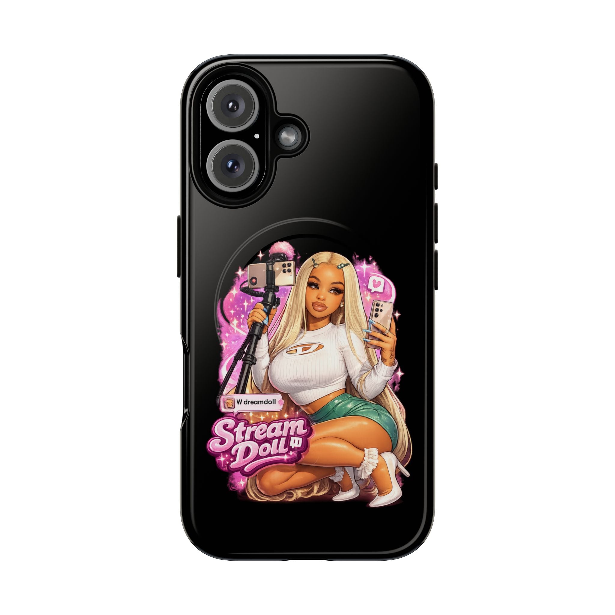 Stream Doll Tough Magnetic Phone Case — Cute Streamer Girl Design