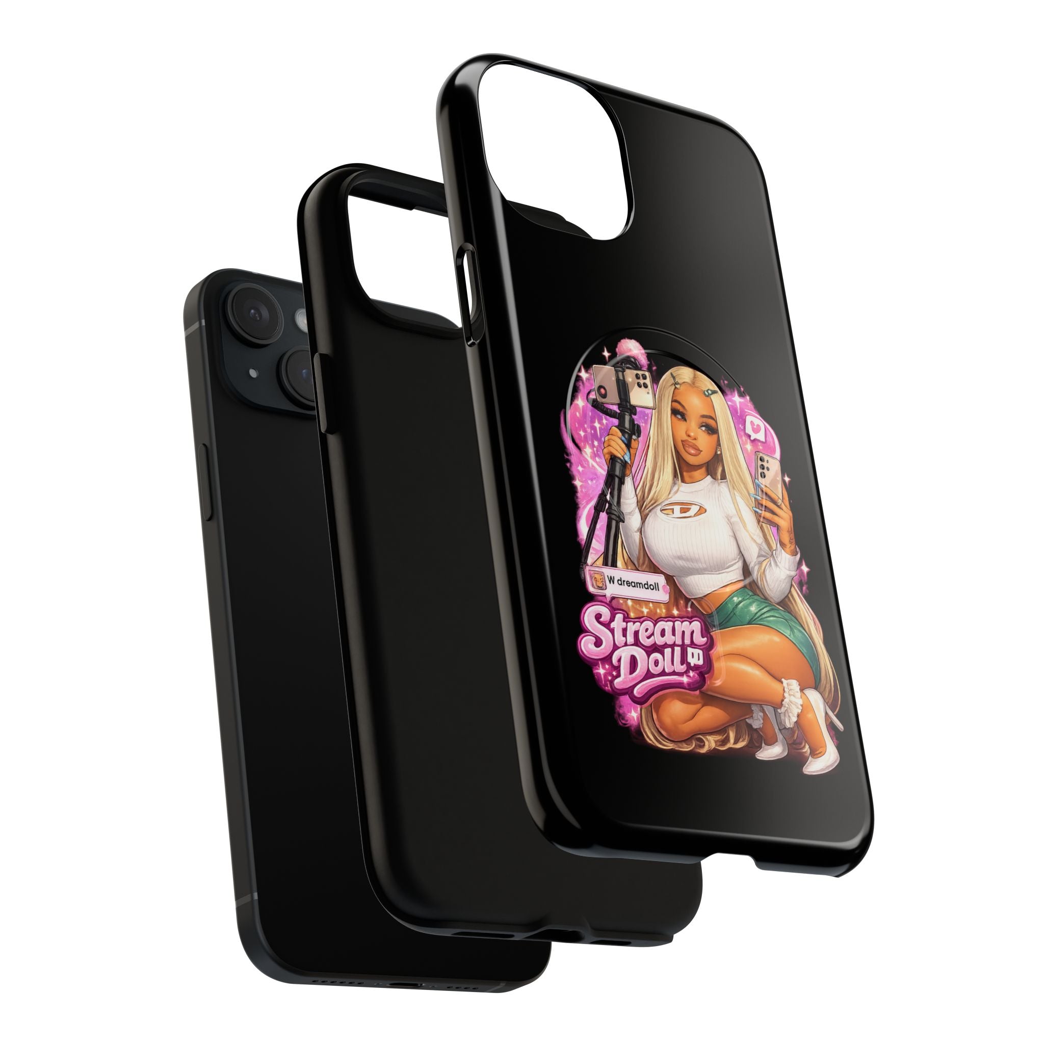 Stream Doll Tough Magnetic Phone Case — Cute Streamer Girl Design