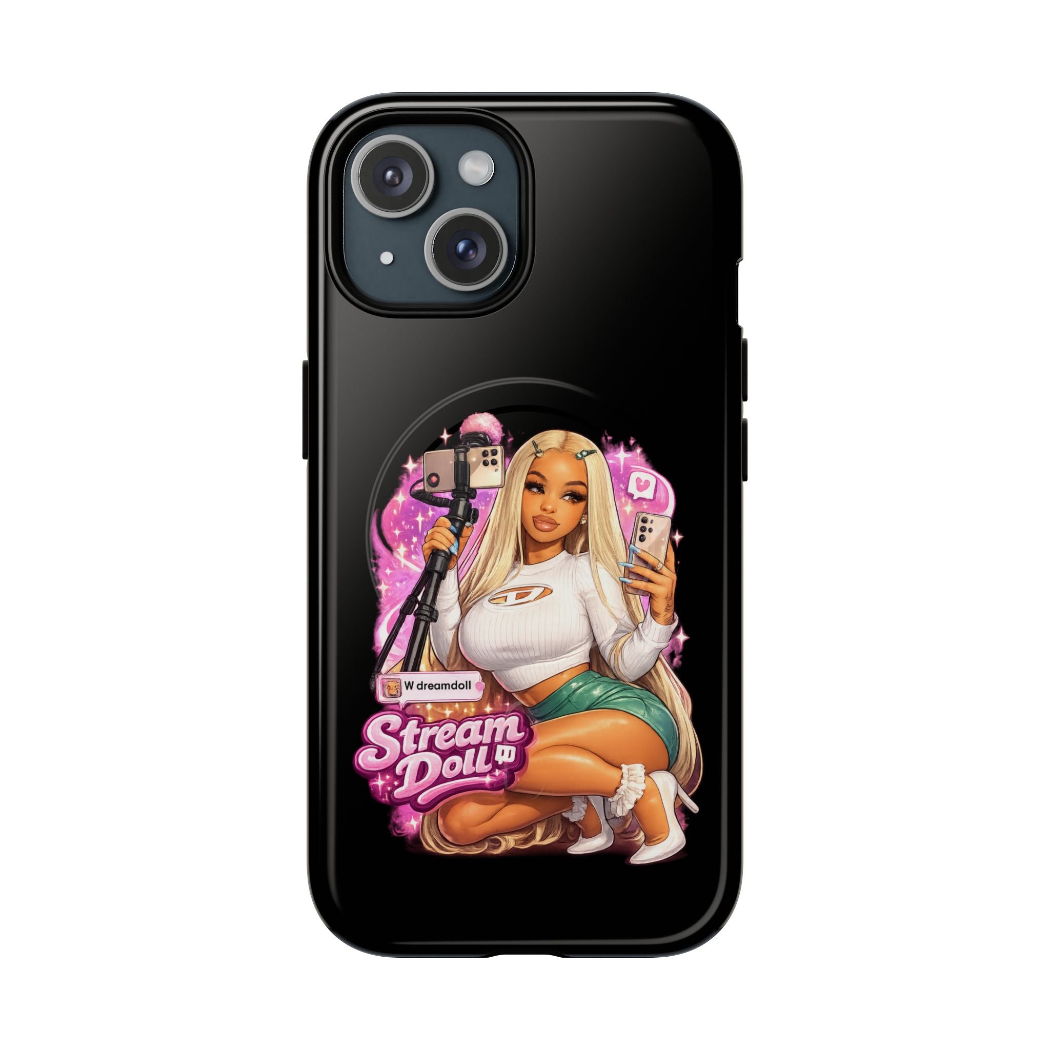 Stream Doll Tough Magnetic Phone Case — Cute Streamer Girl Design
