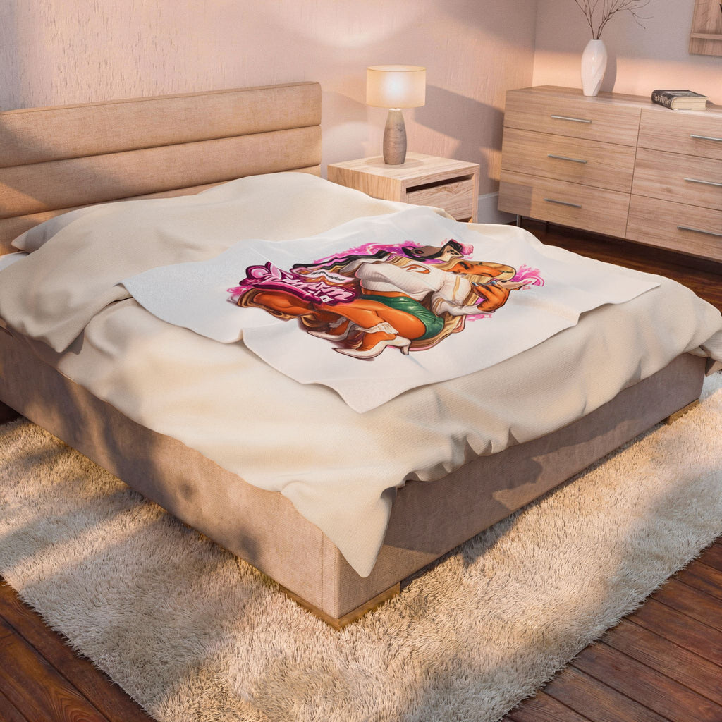 Plush Blanket — "Stream Doll" Velveteen Throw
