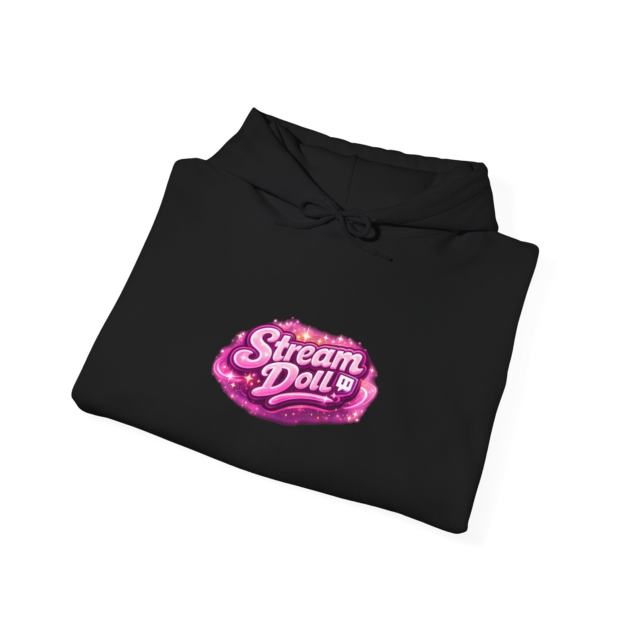 Stream Doll Hoodie — Pink Retro Logo Pullover