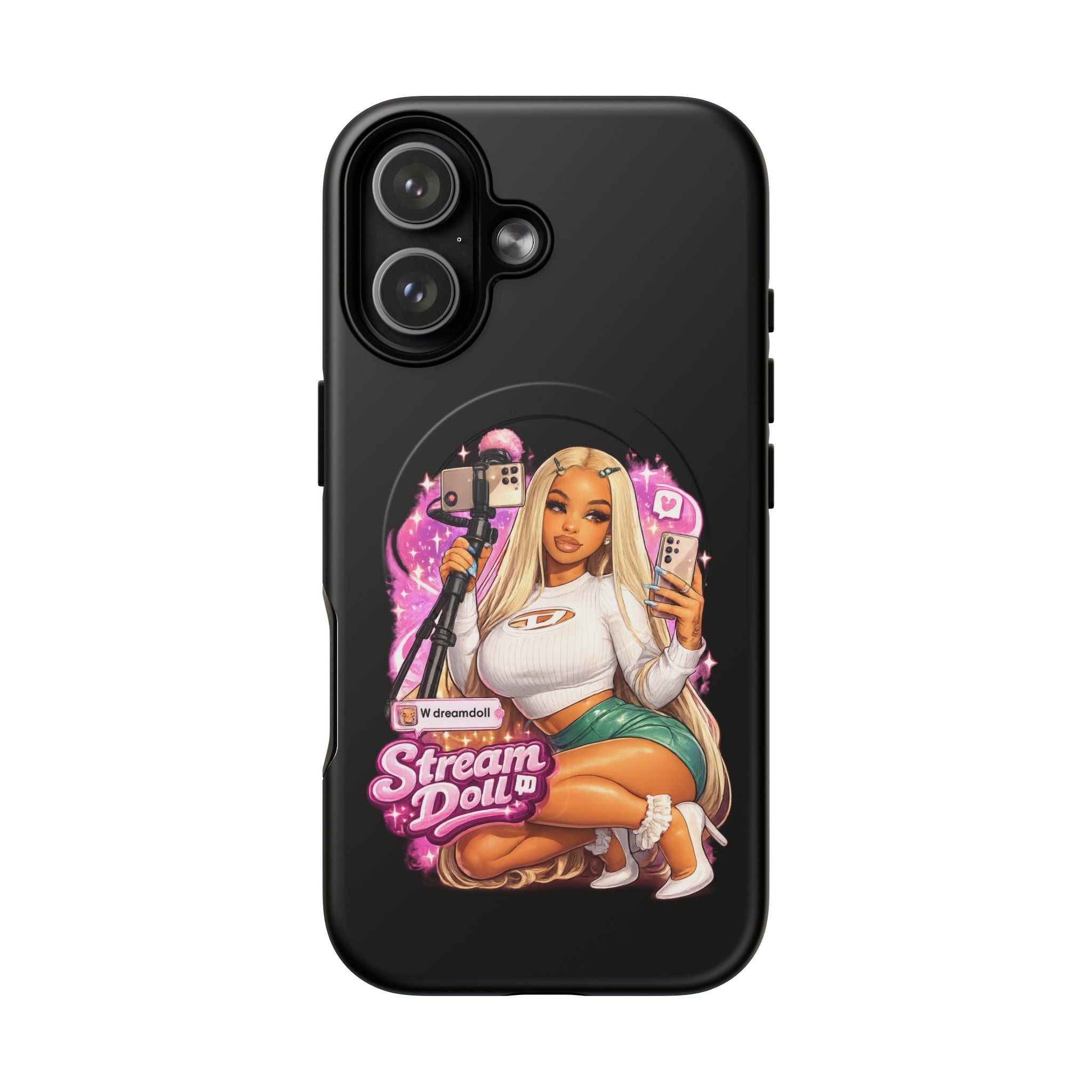 Stream Doll Tough Magnetic Phone Case — Cute Streamer Girl Design