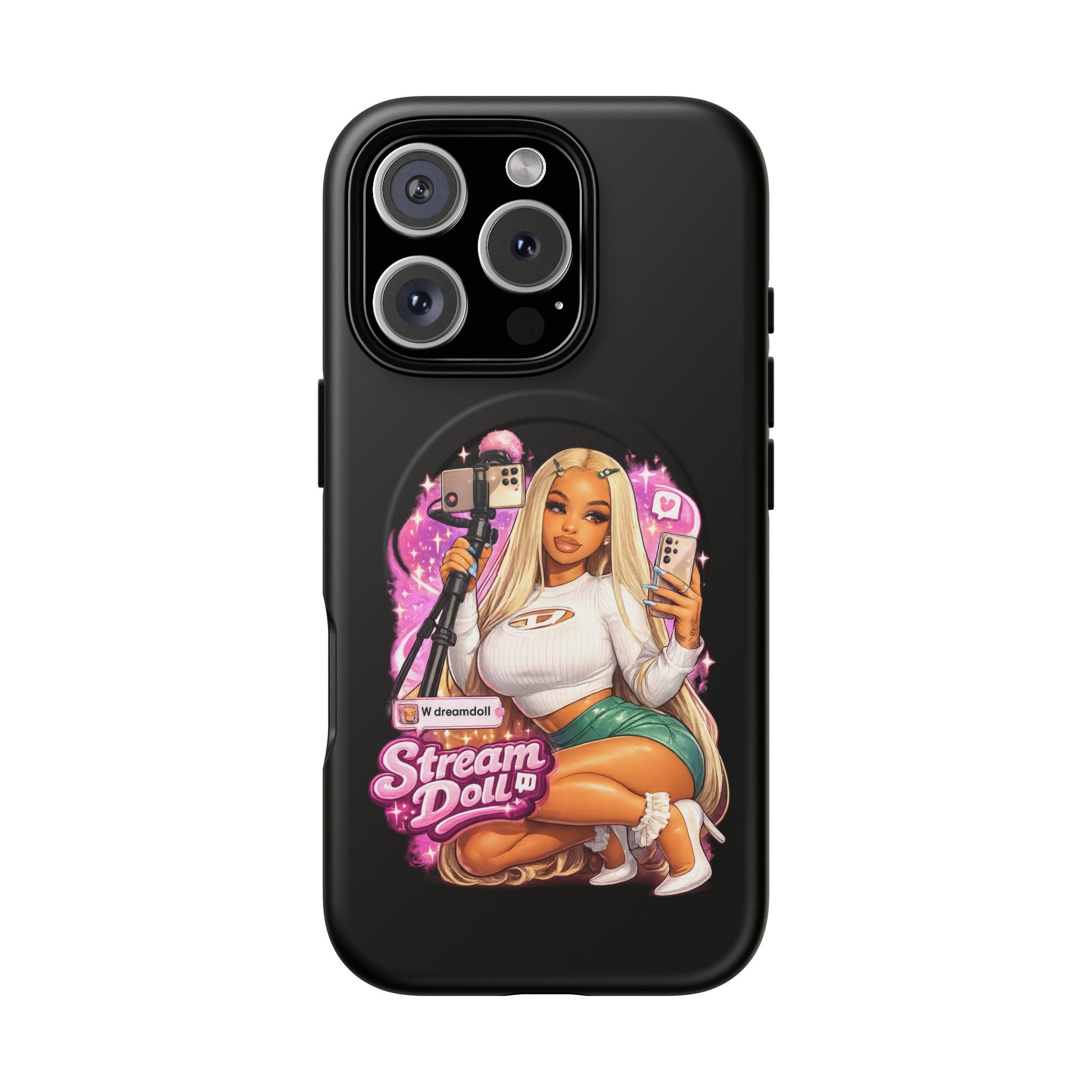 Stream Doll Tough Magnetic Phone Case — Cute Streamer Girl Design