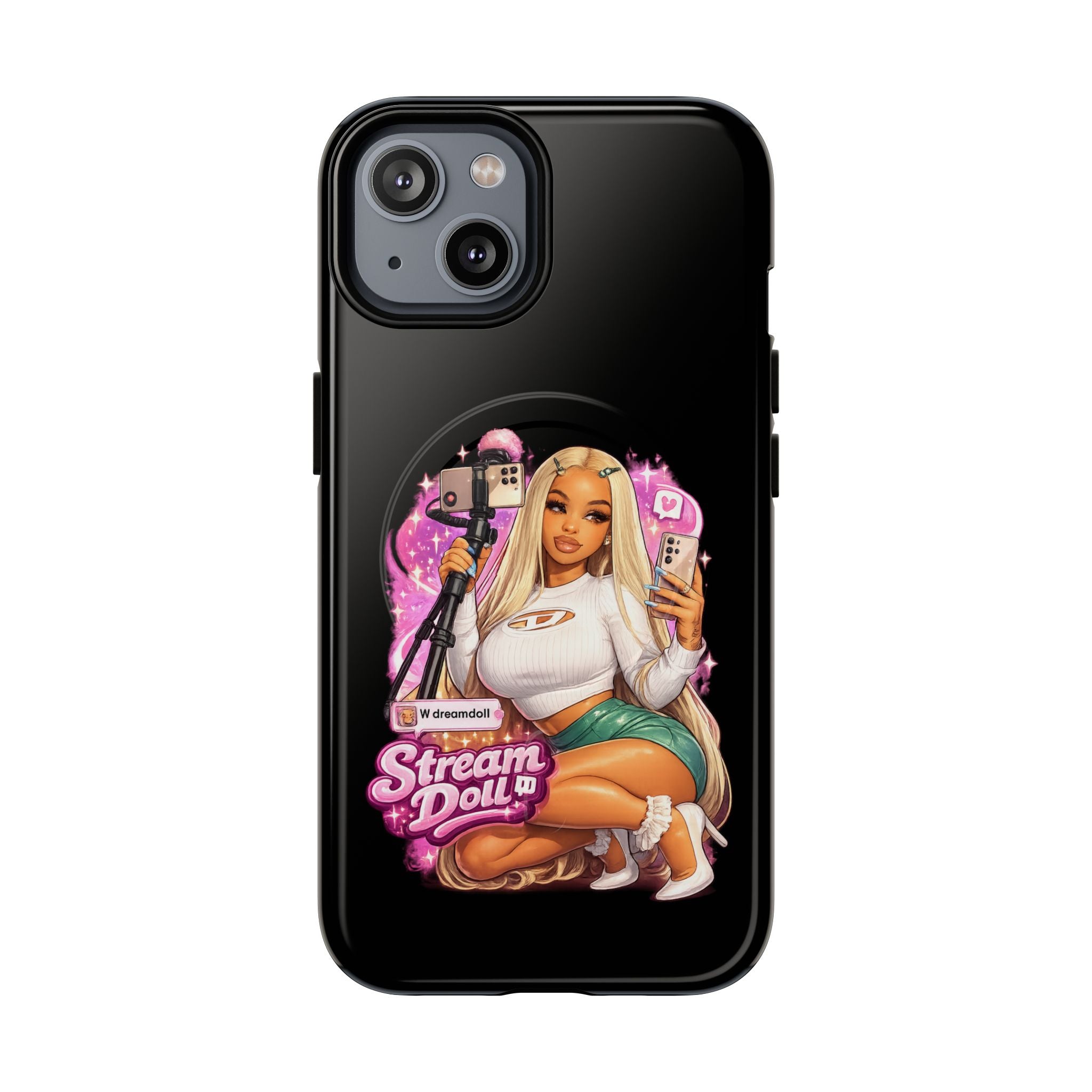 Stream Doll Tough Magnetic Phone Case — Cute Streamer Girl Design