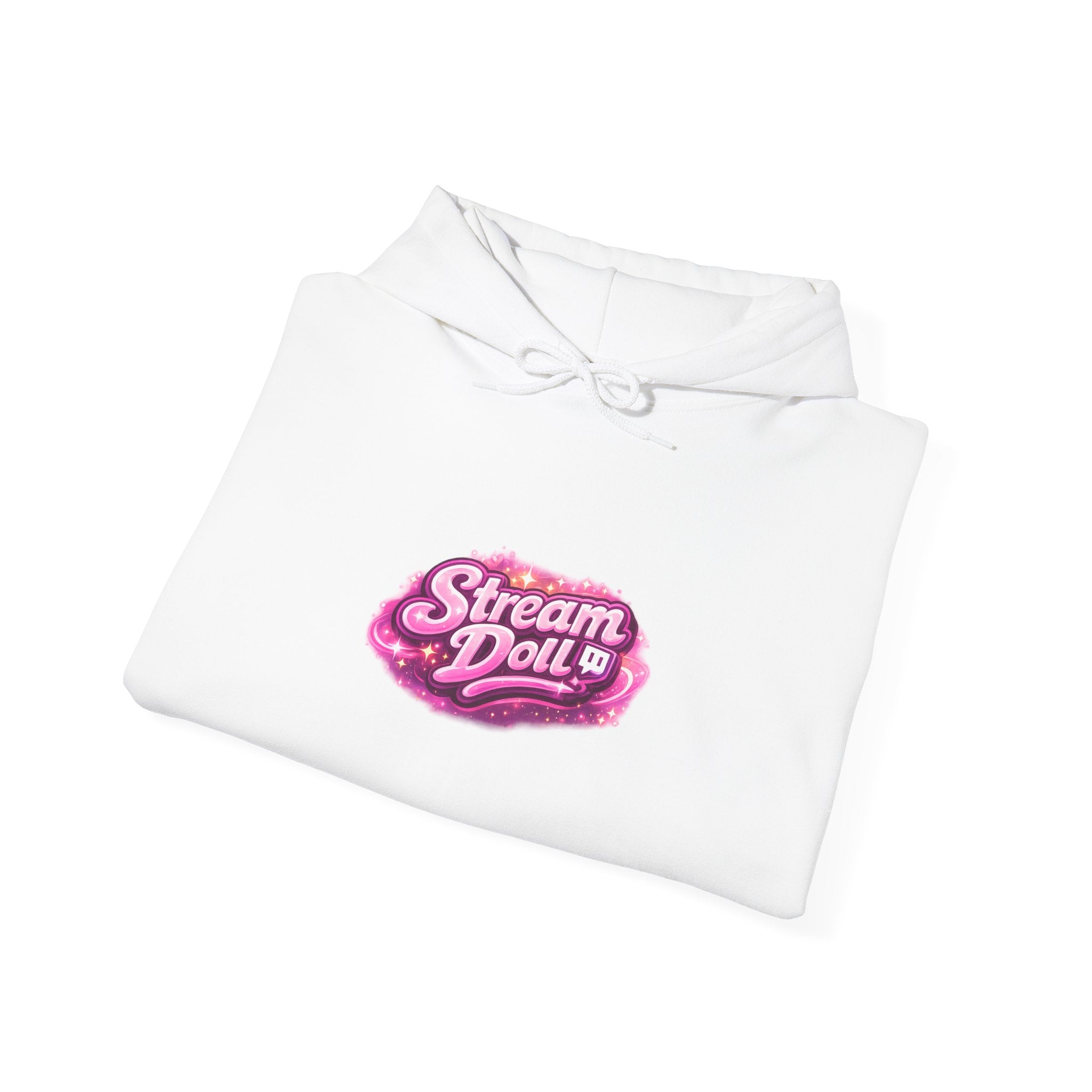 Stream Doll Hoodie — Pink Retro Logo Pullover