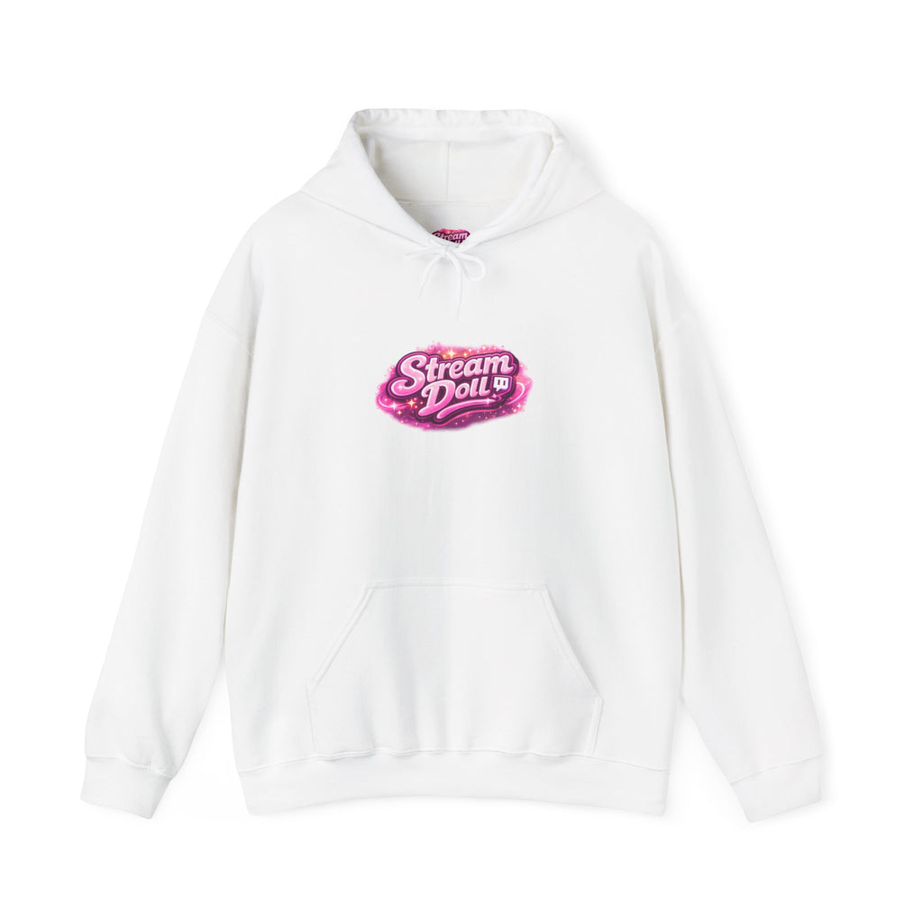 Stream Doll Hoodie — Pink Retro Logo Pullover