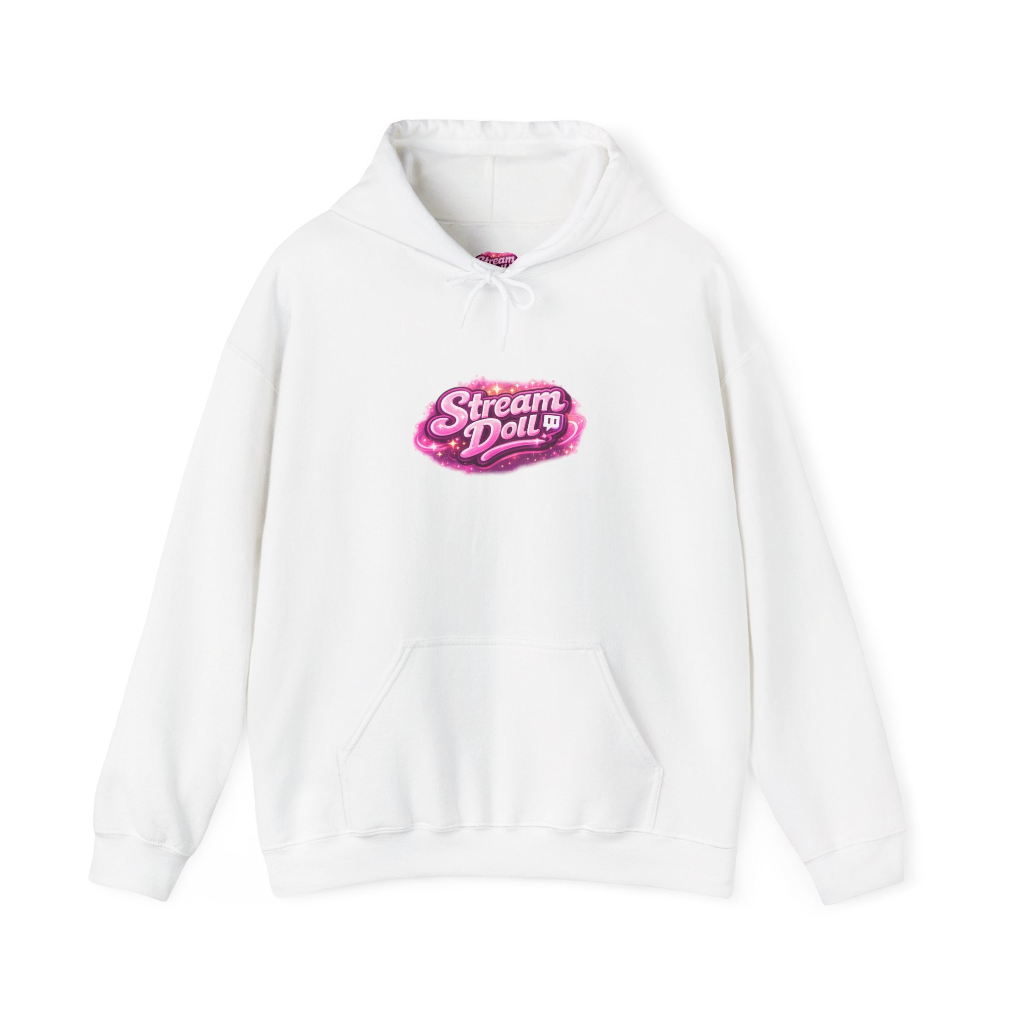 Stream Doll Hoodie — Pink Retro Logo Pullover