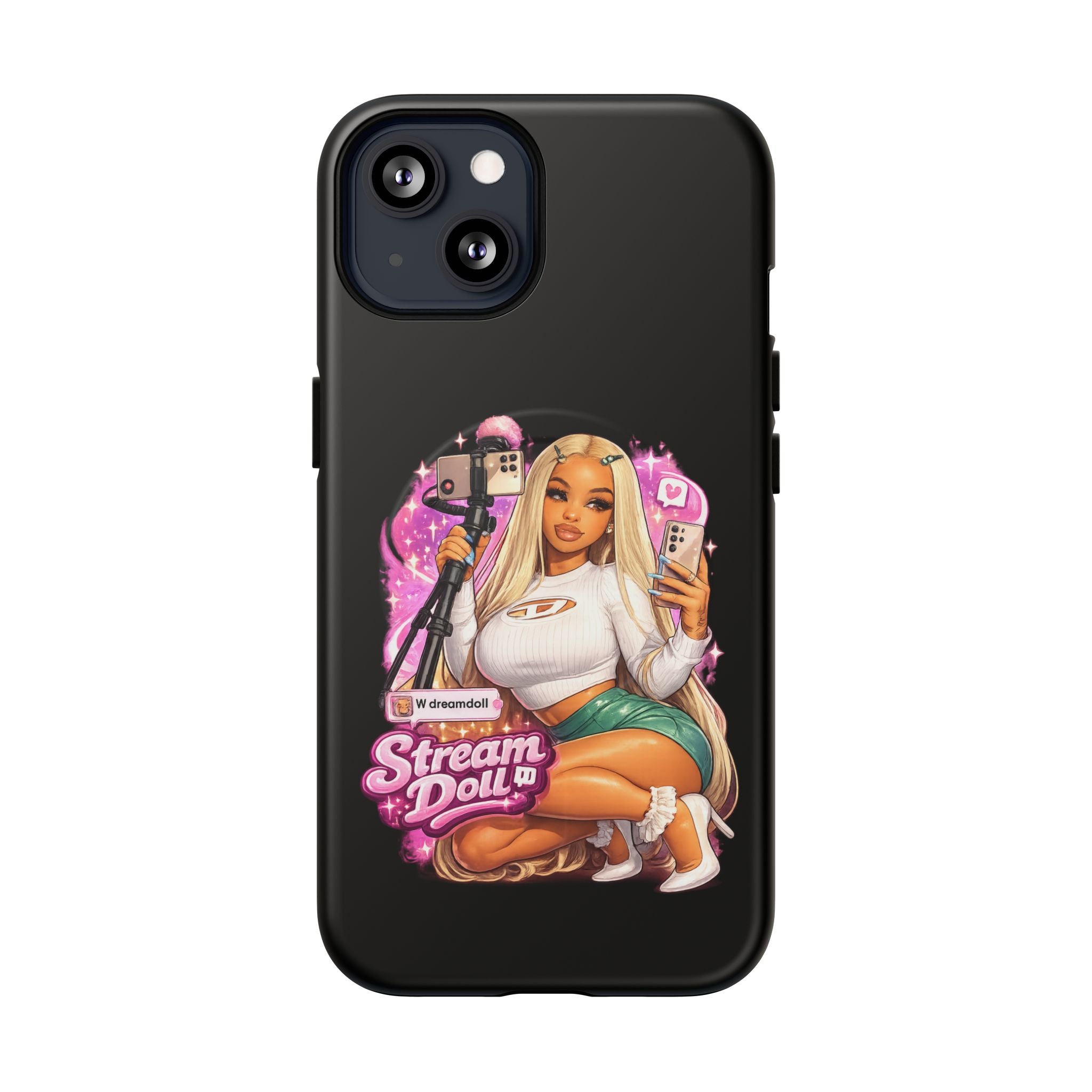 Stream Doll Tough Magnetic Phone Case — Cute Streamer Girl Design