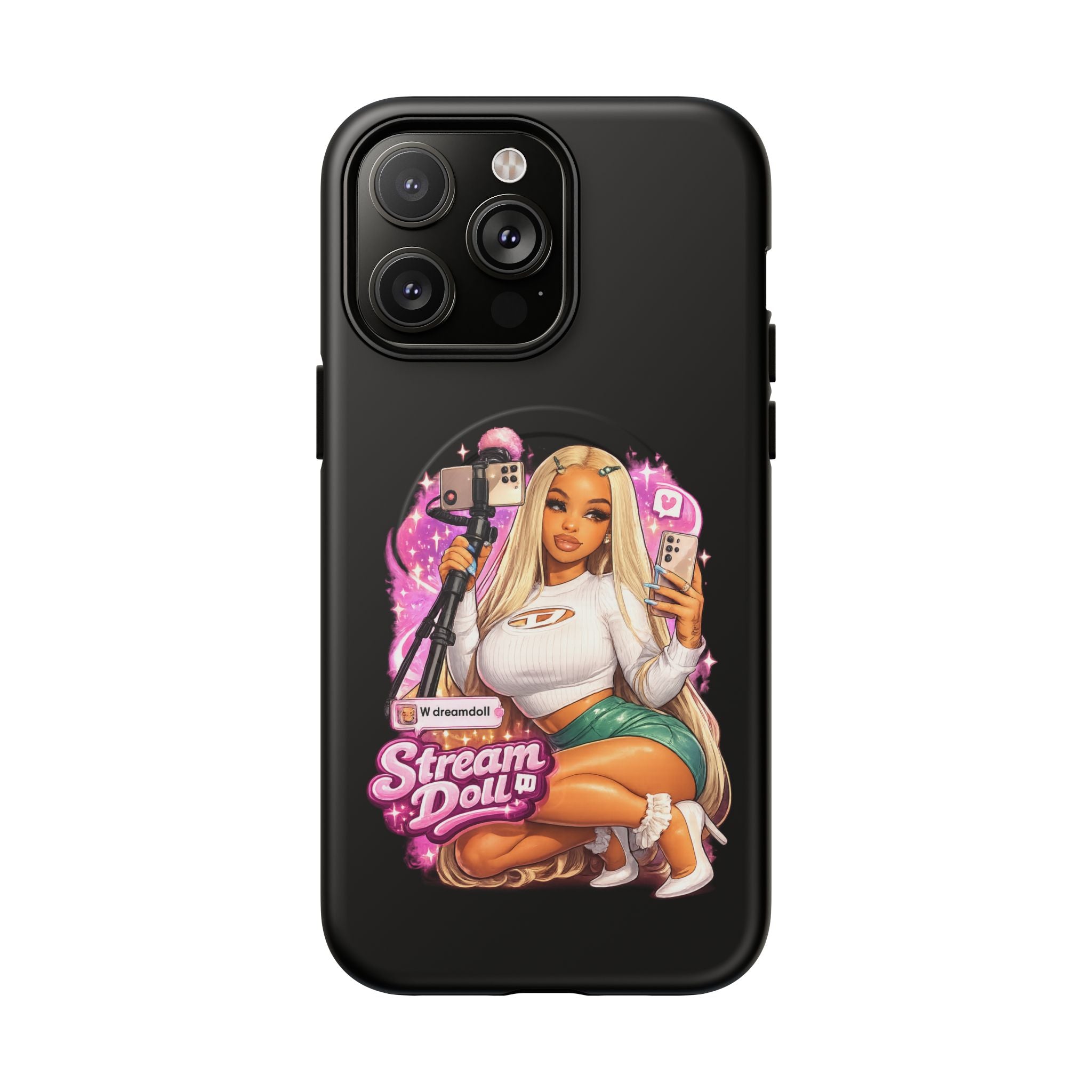 Stream Doll Tough Magnetic Phone Case — Cute Streamer Girl Design