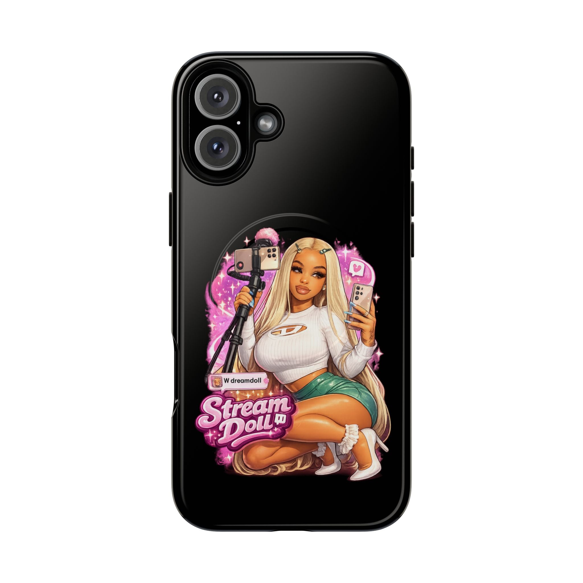 Stream Doll Tough Magnetic Phone Case — Cute Streamer Girl Design