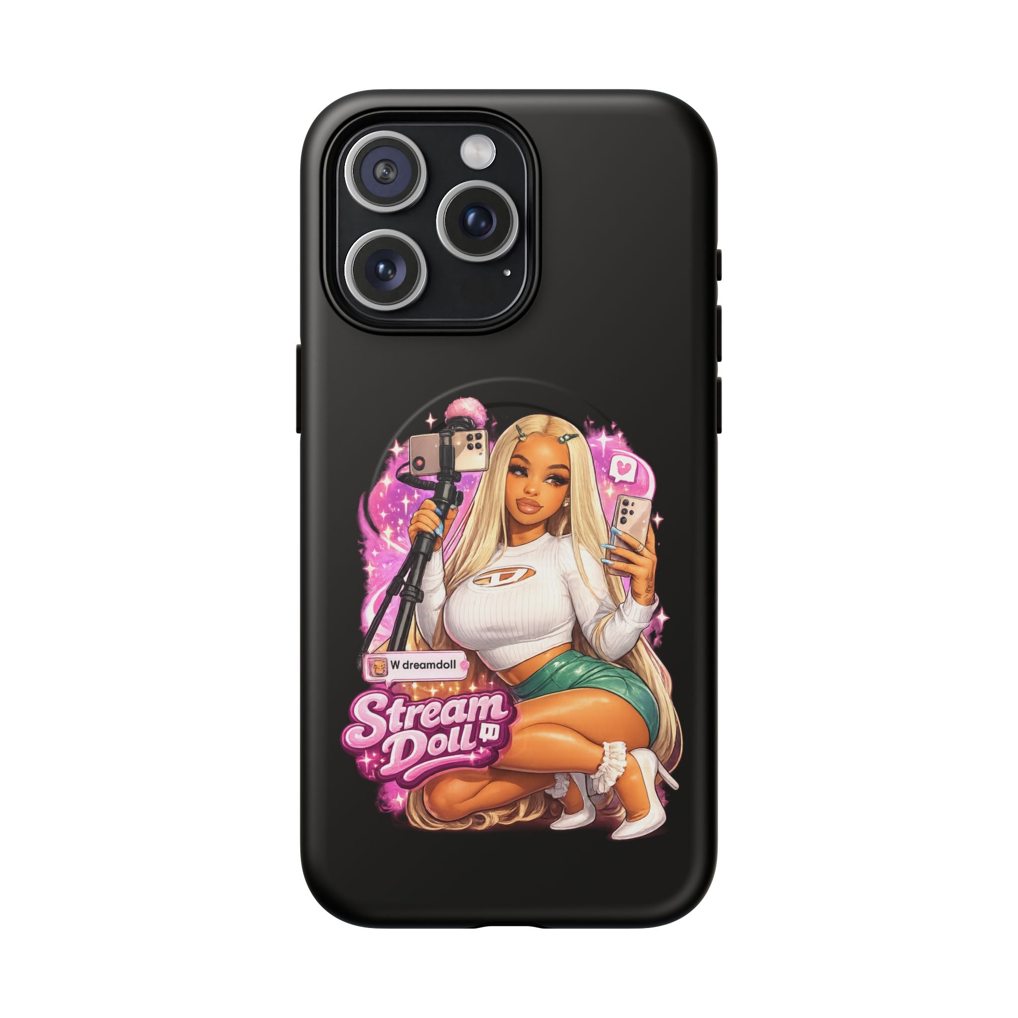 Stream Doll Tough Magnetic Phone Case — Cute Streamer Girl Design