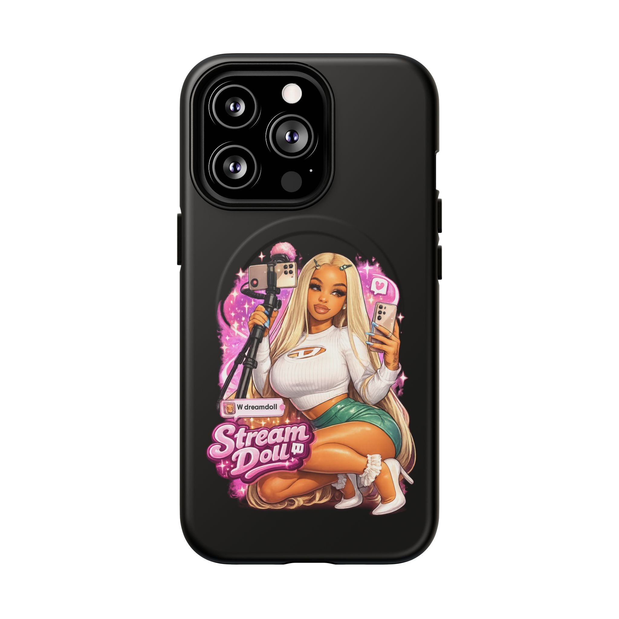 Stream Doll Tough Magnetic Phone Case — Cute Streamer Girl Design