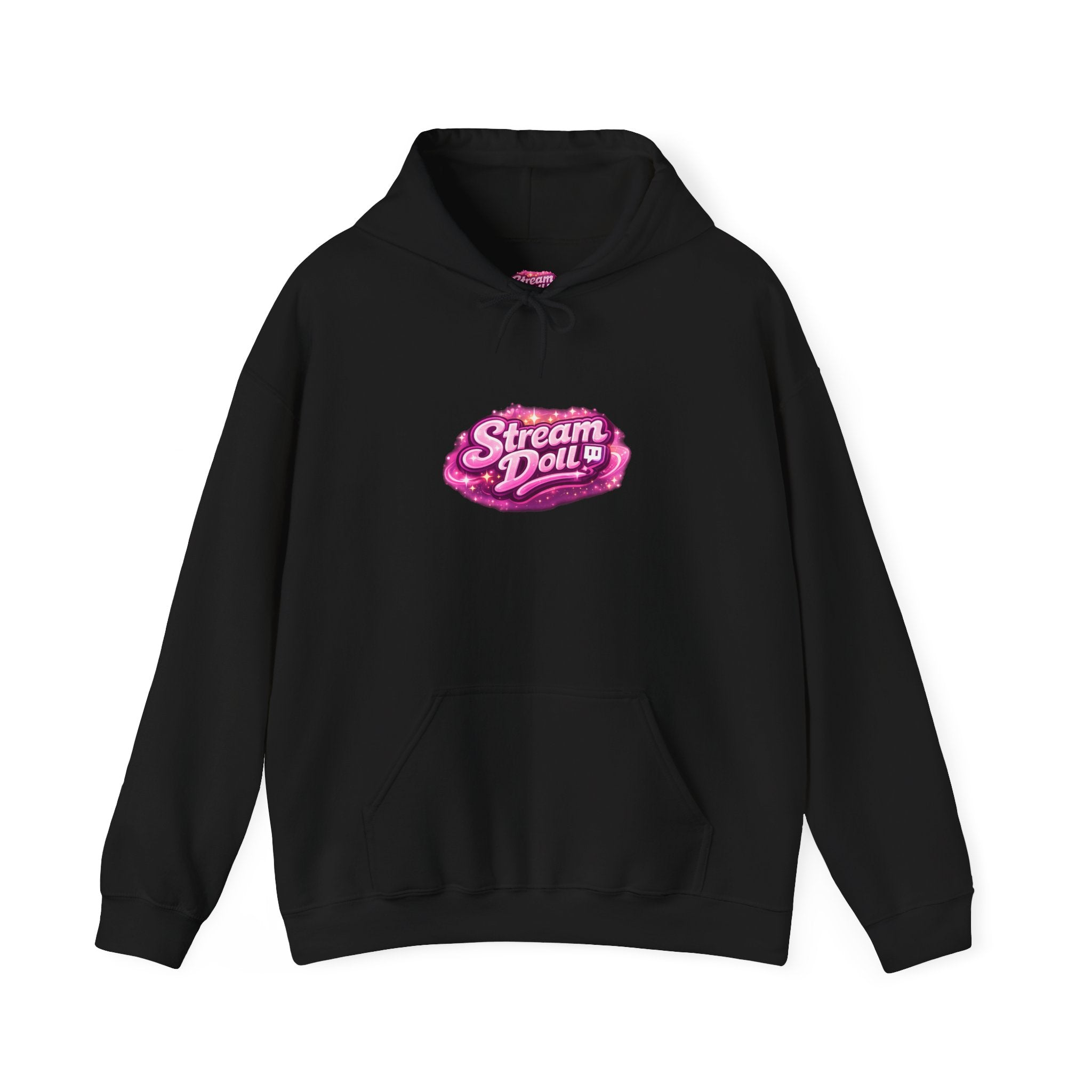 Stream Doll Hoodie — Pink Retro Logo Pullover