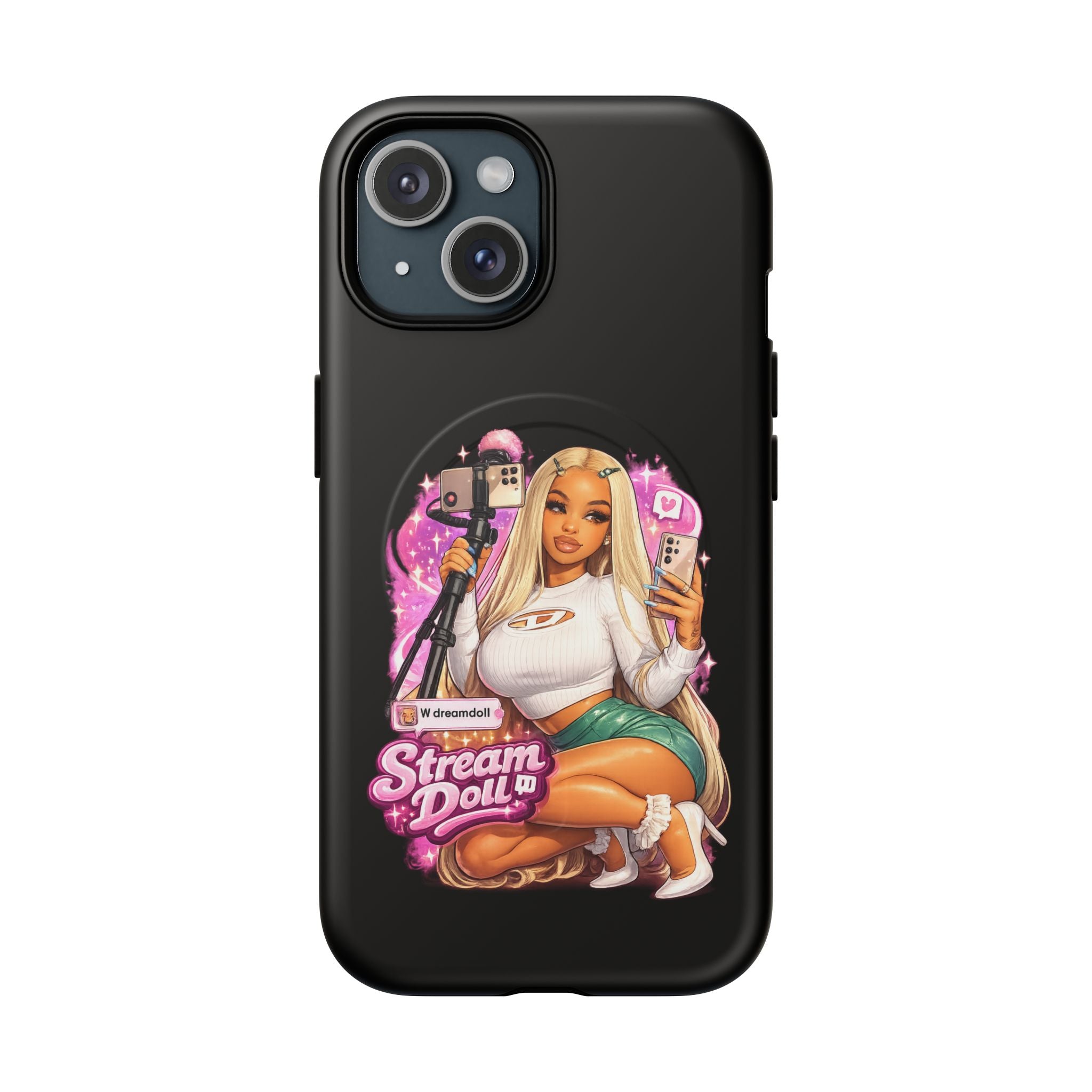 Stream Doll Tough Magnetic Phone Case — Cute Streamer Girl Design