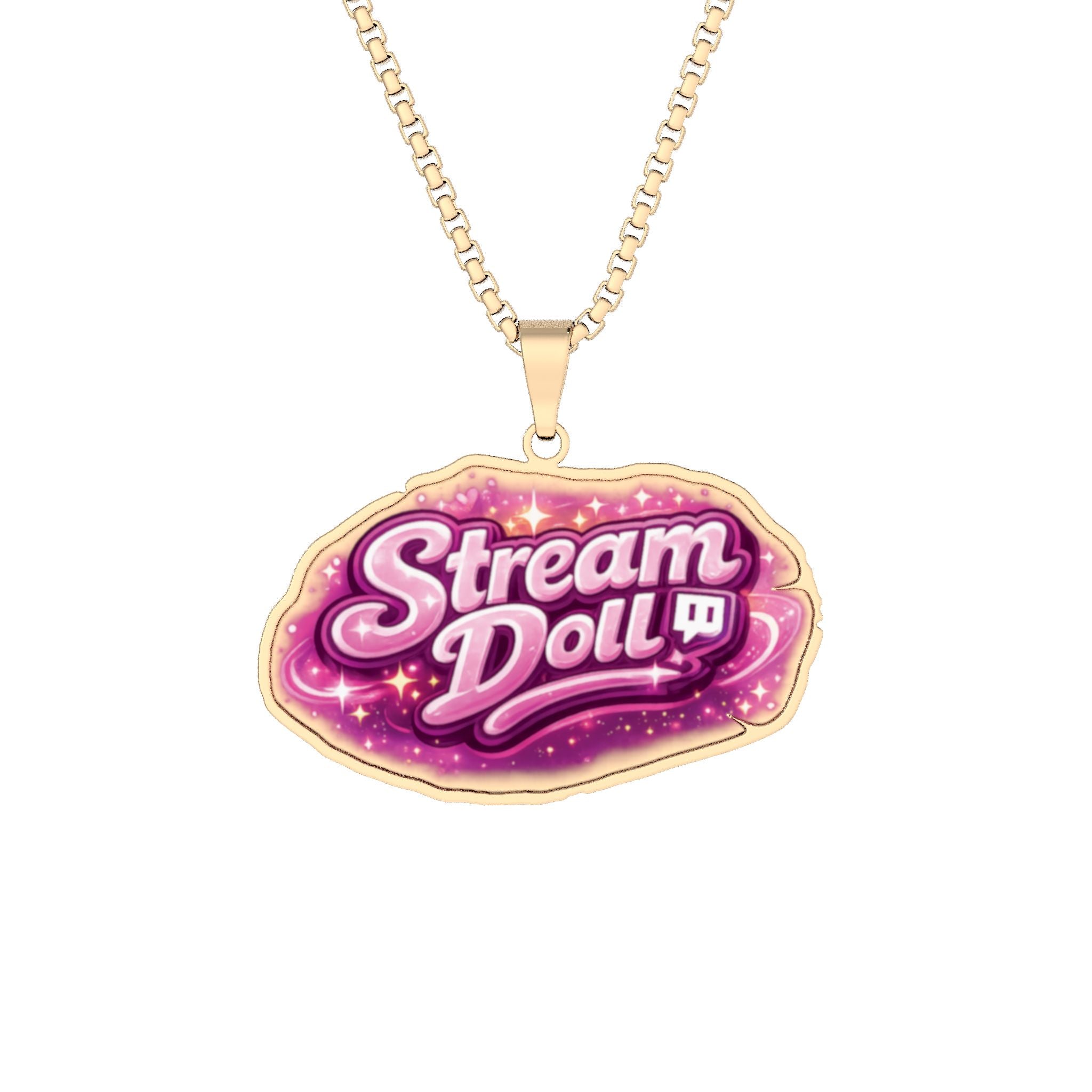 Stream Doll logo Pendant Necklace — Personalized Cut-Out Photo Charm