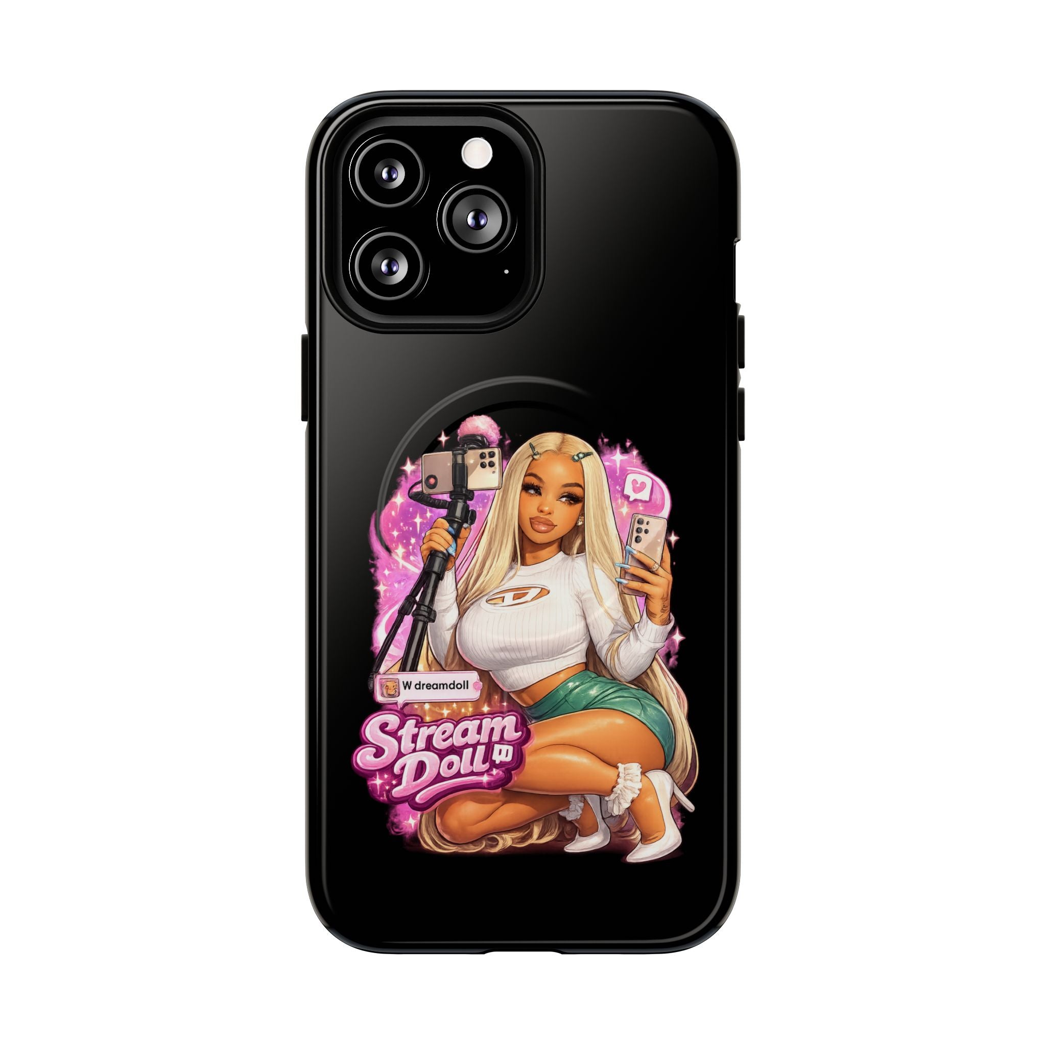 Stream Doll Tough Magnetic Phone Case — Cute Streamer Girl Design