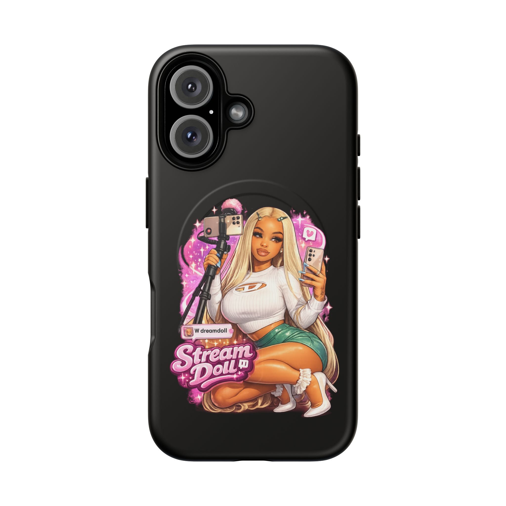 Stream Doll Tough Magnetic Phone Case — Cute Streamer Girl Design