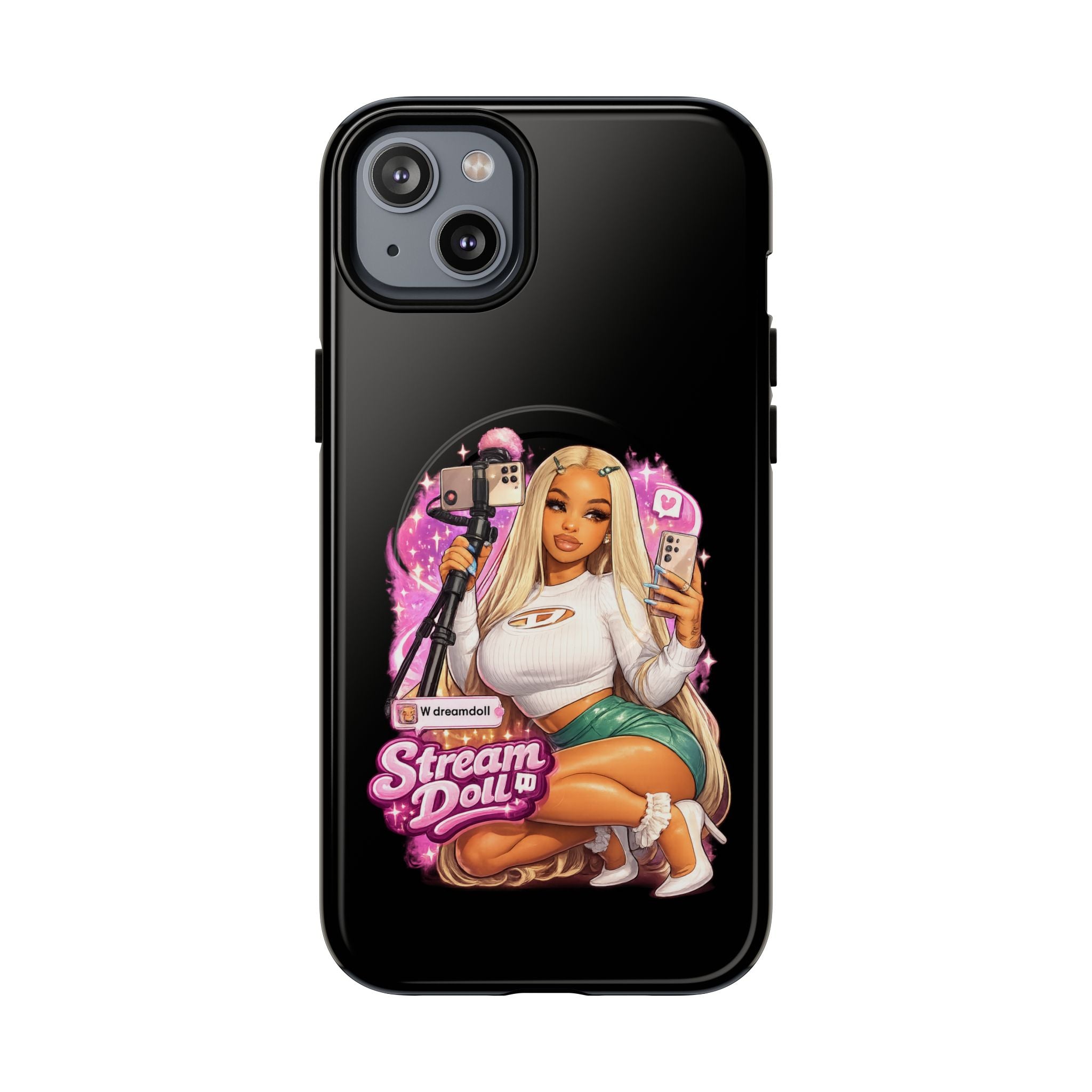 Stream Doll Tough Magnetic Phone Case — Cute Streamer Girl Design