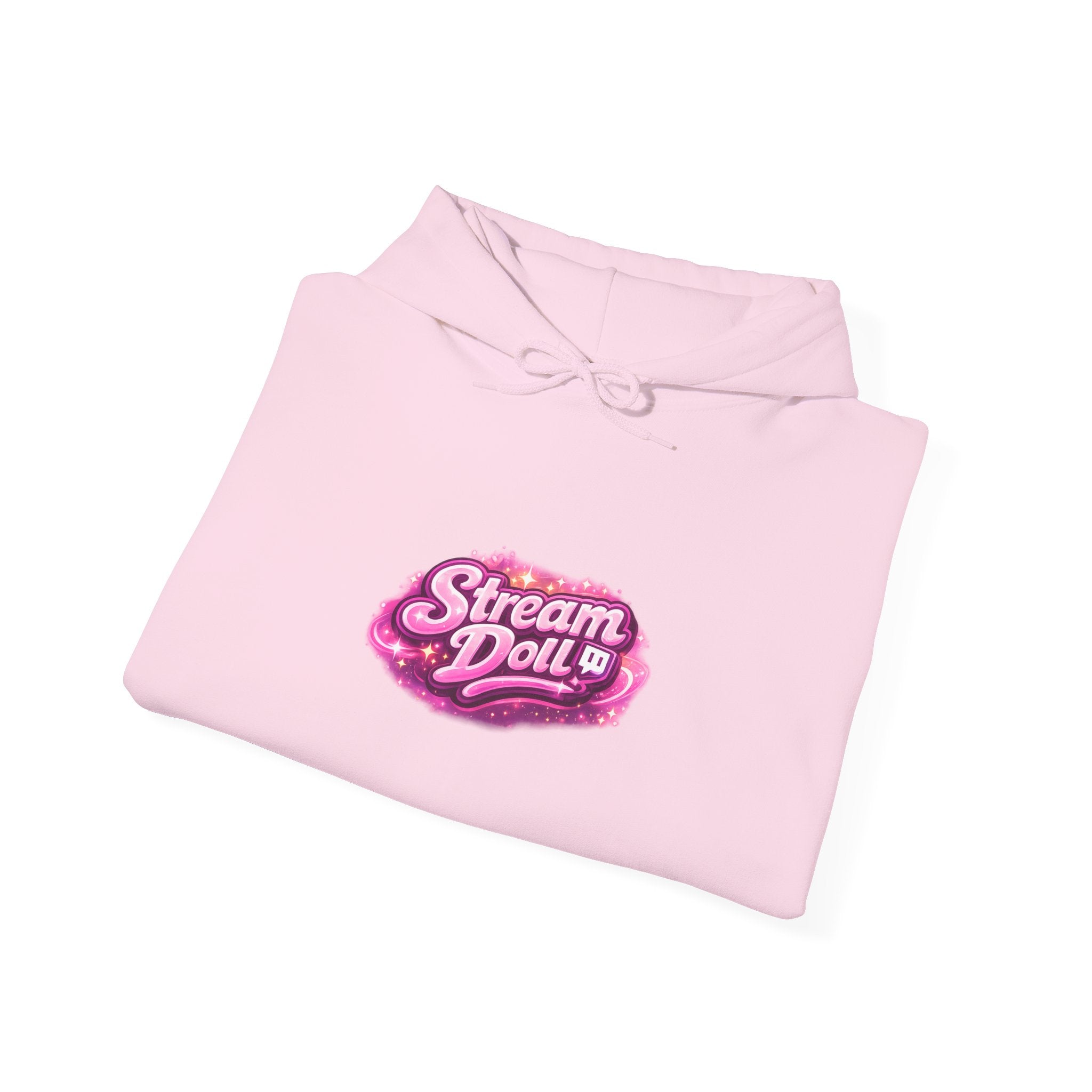 Stream Doll Hoodie — Pink Retro Logo Pullover