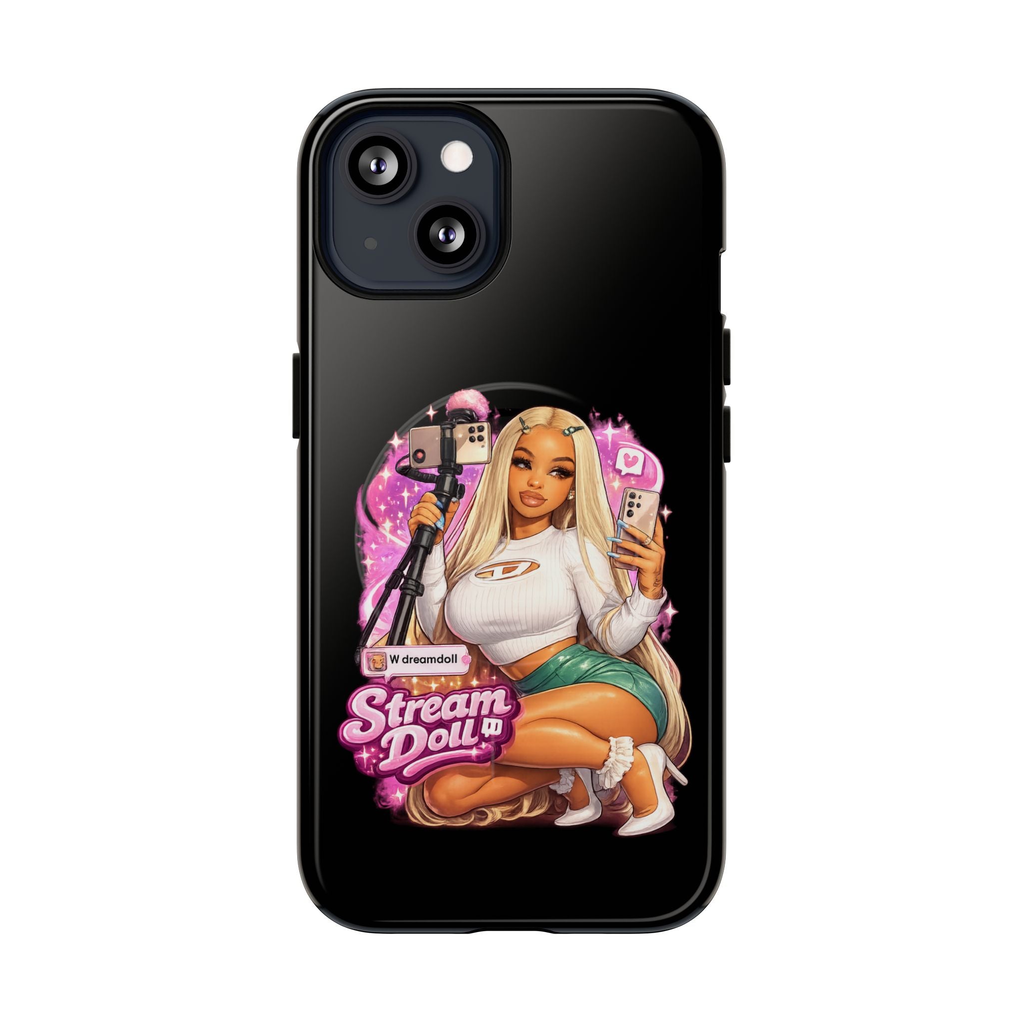 Stream Doll Tough Magnetic Phone Case — Cute Streamer Girl Design