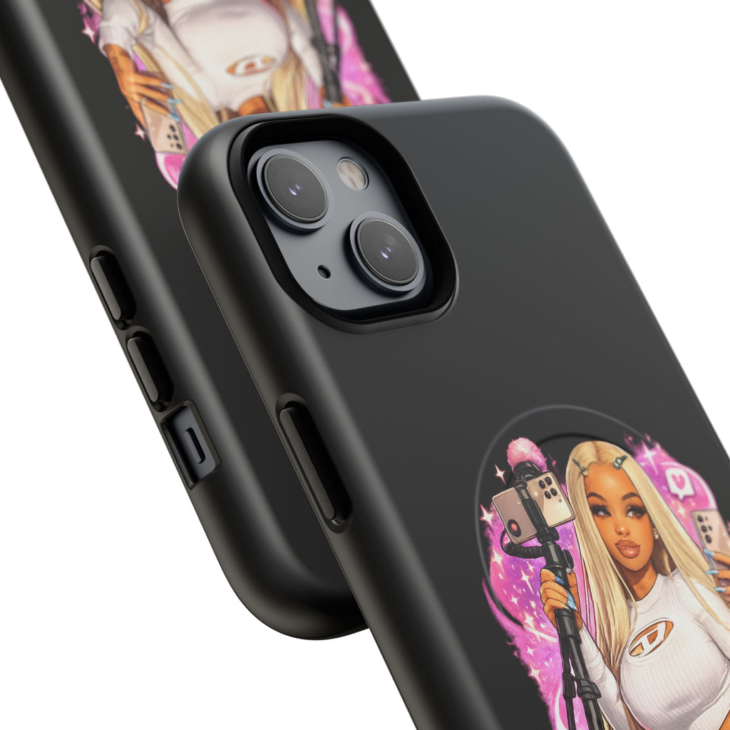 Stream Doll Tough Magnetic Phone Case — Cute Streamer Girl Design