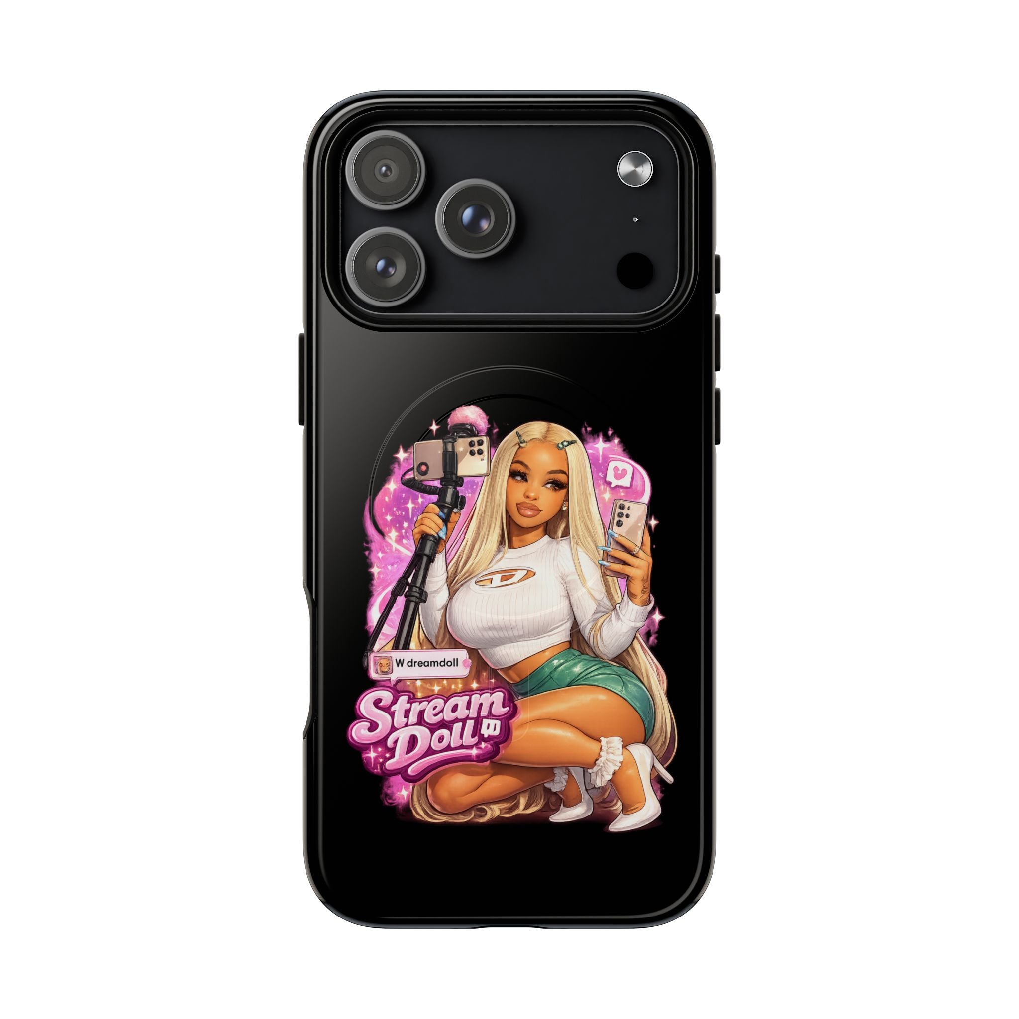 Stream Doll Tough Magnetic Phone Case — Cute Streamer Girl Design