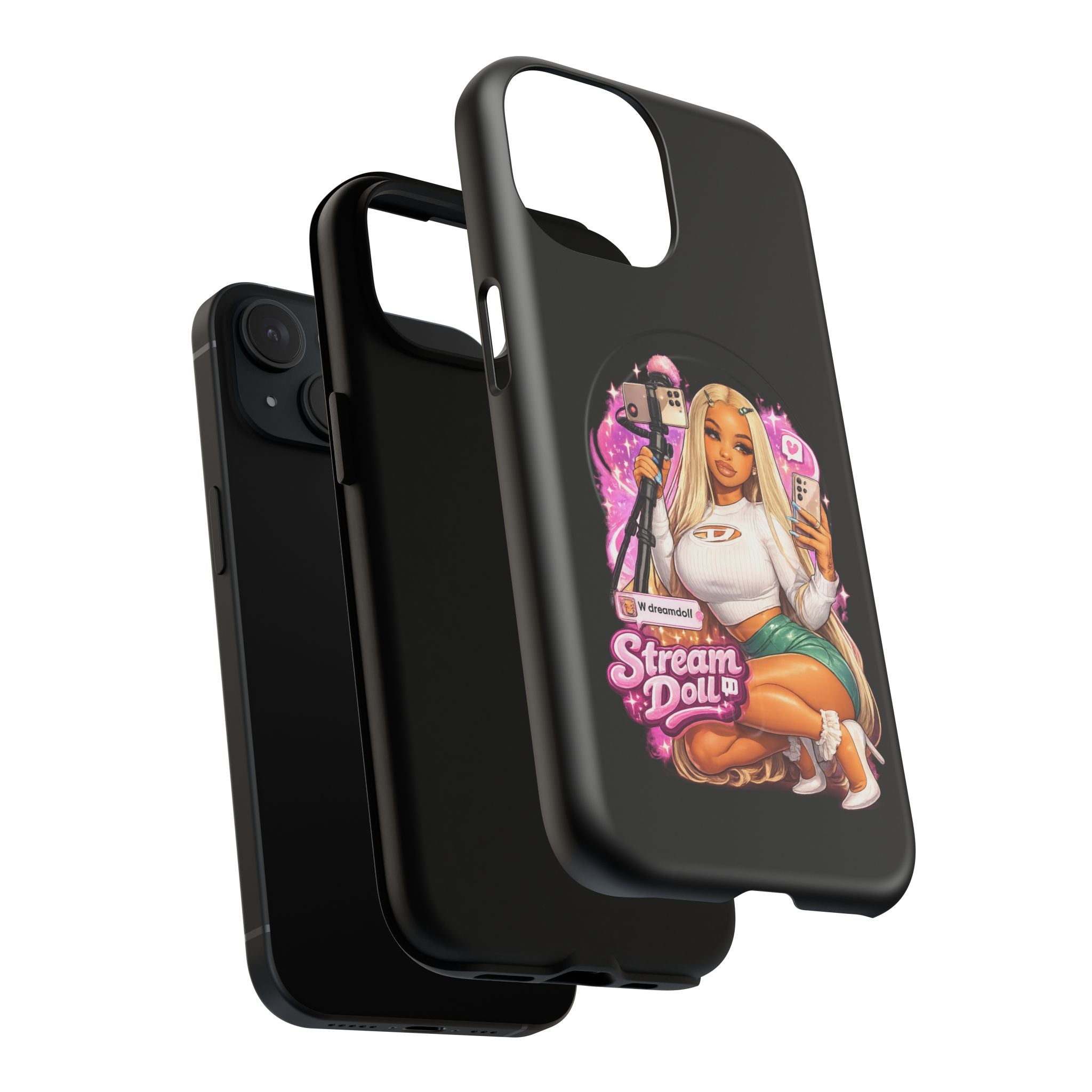 Stream Doll Tough Magnetic Phone Case — Cute Streamer Girl Design